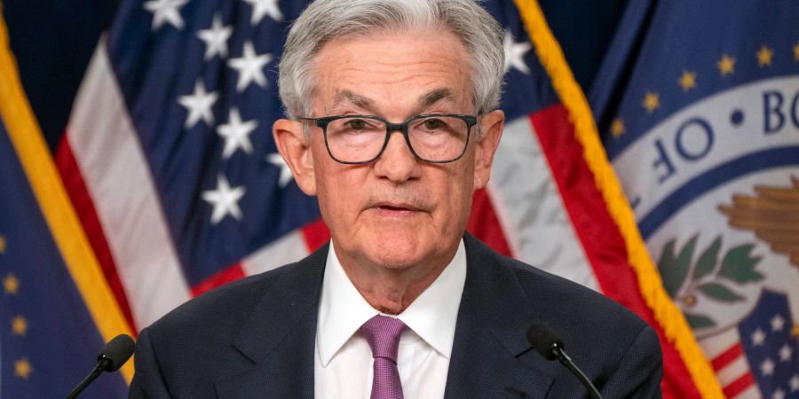 Jerome Powell, Vorsitzender der Federal Reserve, spricht während einer Pressekonferenz.