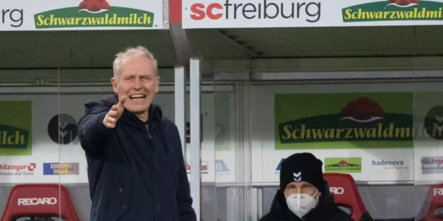 Angesäuert: Freiburg-Coach Christian Streich. Foto: Sebastian Gollnow/dpa