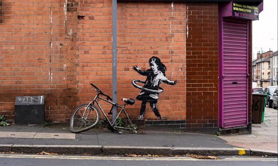 Banksy Kunst Fahrrad