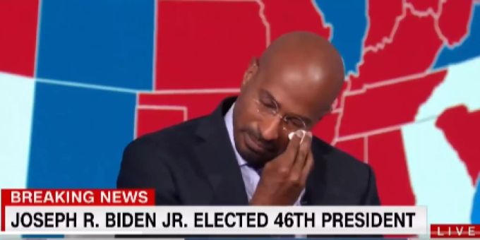 Van Jones kann die Freudentränen über den Sieg von Joe Biden nicht zurückhalten. Van Jones