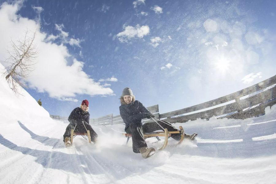 Schlittelspass auf Muottas Muragl.