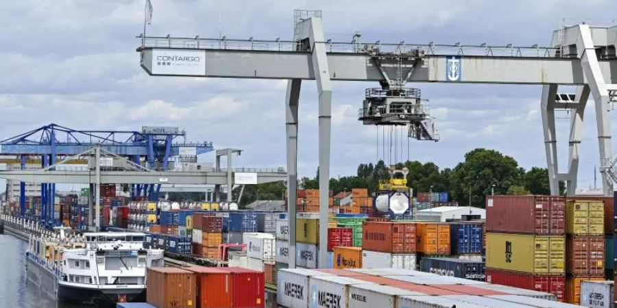 Rhein-Neckar-Hafen in Mannheim. Volkswirte führender Finanz- und Wirtschaftsinstitute befürchten eine weitere Durststrecke im ersten Quartal. Foto: Uwe Anspach/dpa
