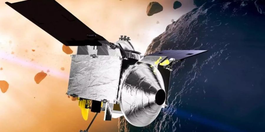 Die Nasa-Sonde «Osiris Rex» hat eine Asteoriden-Probe entnommen. Foto: NASA/dpa