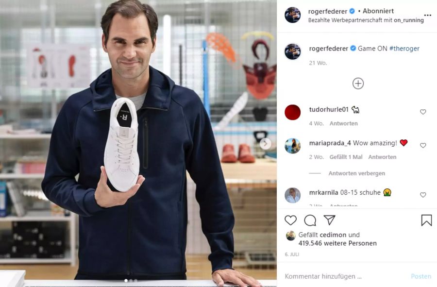 Zuletzt kam bereits der neue «On»-Schuh von Roger Federer auf den Markt.