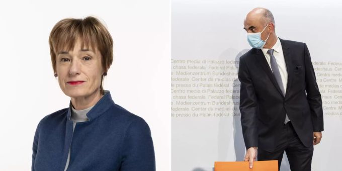 Sind sich uneinig: Ruth Humbel (CVP/AG), Präsidentin der Kommission für soziale Sicherheit und Gesundheit (SGK-N) und Alain Berset, Gesundheitsminister. Humbel Berset Coronavirus