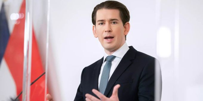 Sebastian Kurz spricht bei einer Pressekonferenz. sebastian kurz