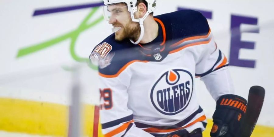 Leon Draisaitl von den Edmonton Oilers. Foto: Jeff Mcintosh/The Canadian Press/AP