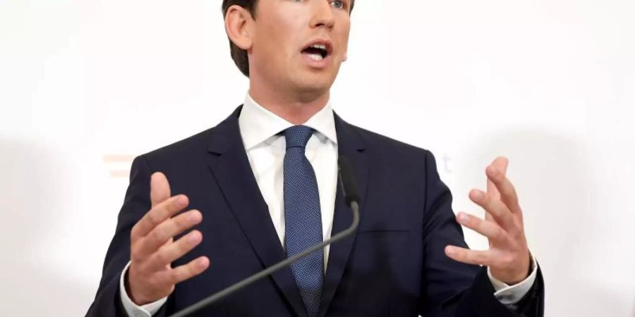 Bundeskanzler Sebastian Kurz während einer Pressekonferenz im Bundeskanzleramt in Wien. Foto: Roland Schlager/APA