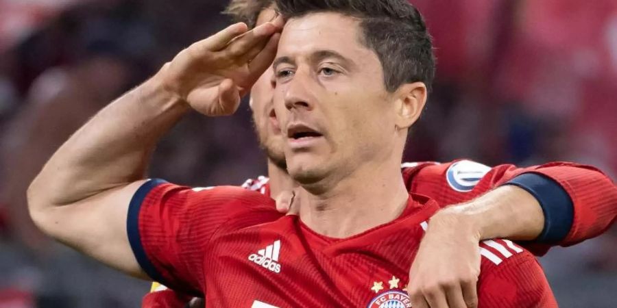 Torjäger Robert Lewandowski rettete den FC Bayern München. Foto: Sven Hoppe