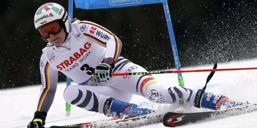 Fuhr in Tschechien auf das Podium: Viktoria Rebensburg. Foto: Giovanni Auletta/AP