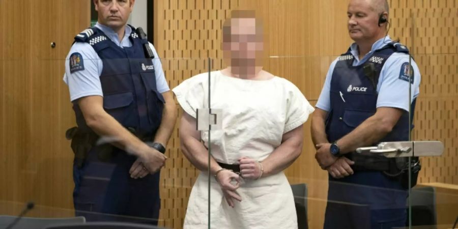 Brenton Tarrant bei seiner ersten Anhörung am 16. März