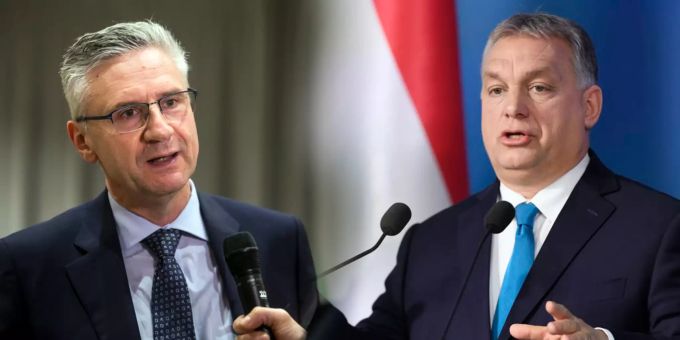 Andreas Glarner (l.) will von Viktor Orban lernen. orban glarner
