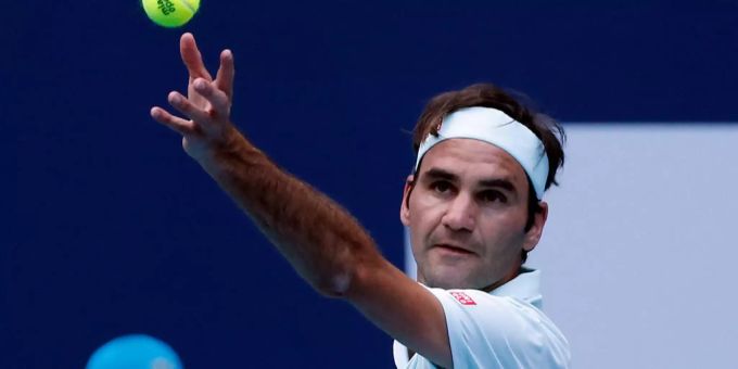 Schlägt Roger Federer gegen Kevin Anderson erneut gut auf? Roger Federer in Miami