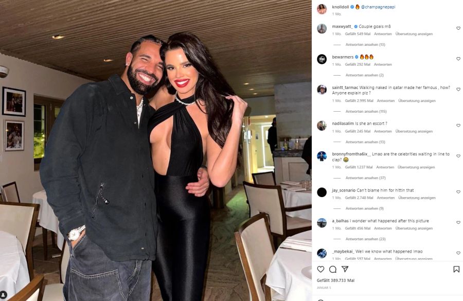 Hier posiert die ehemalige Miss Kroatien mit Rap-Superstar Drake.