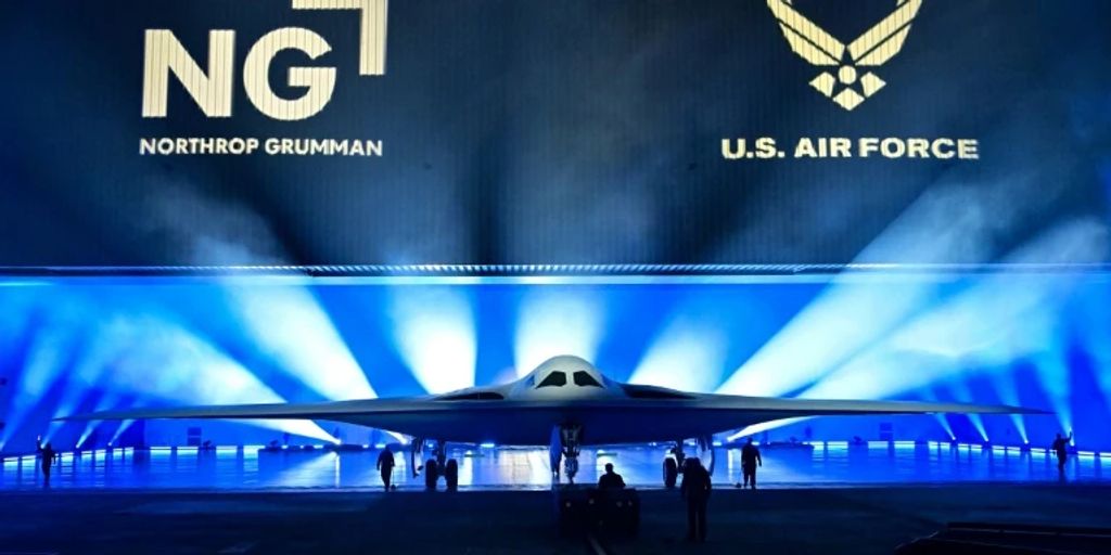 B-21 Raider stealth bomber presented by the US Army