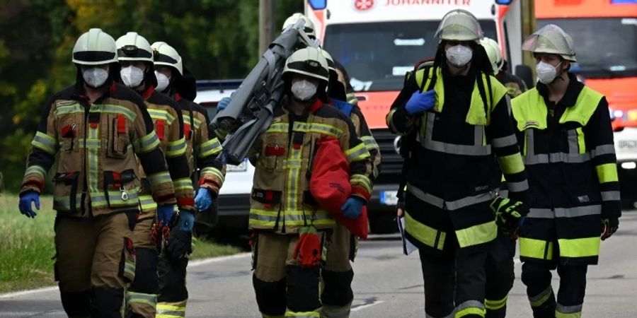 Feuerwehrleute bei einer Übung