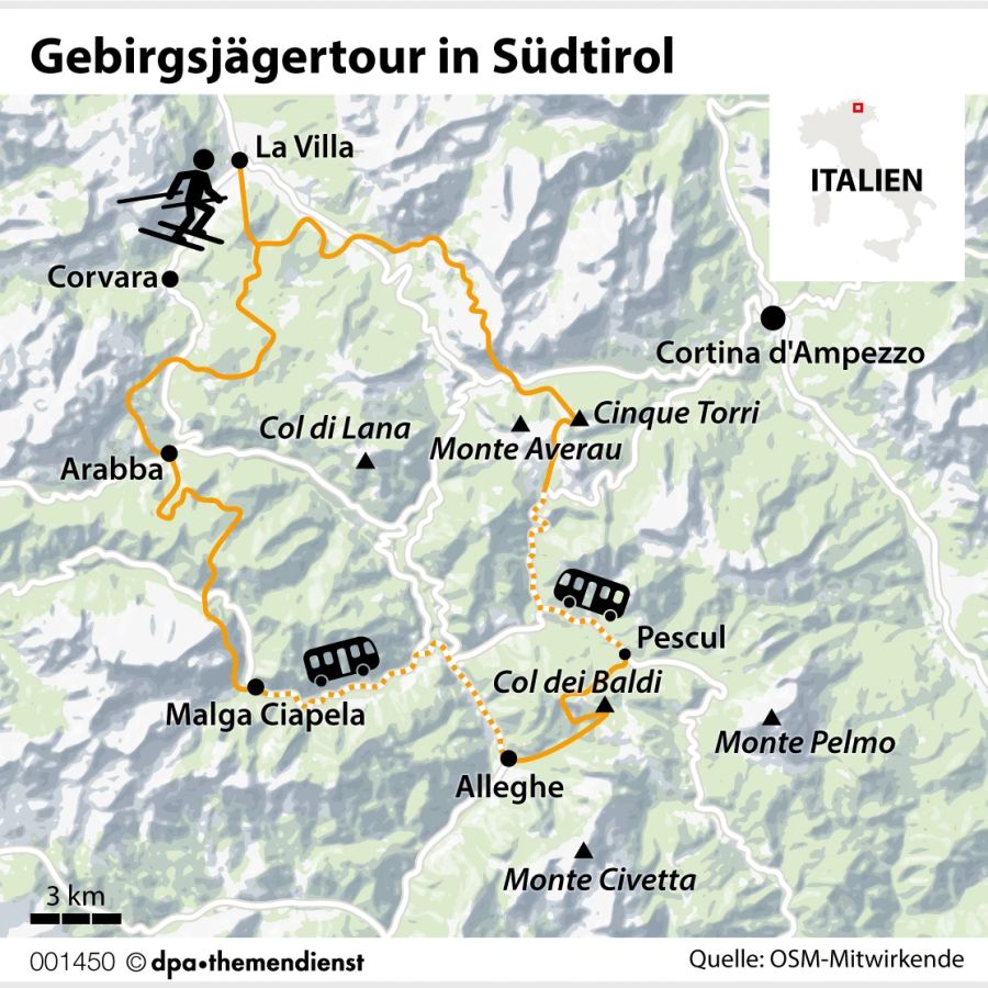 Grafik Gebirgsjägertour Ski Südtirol