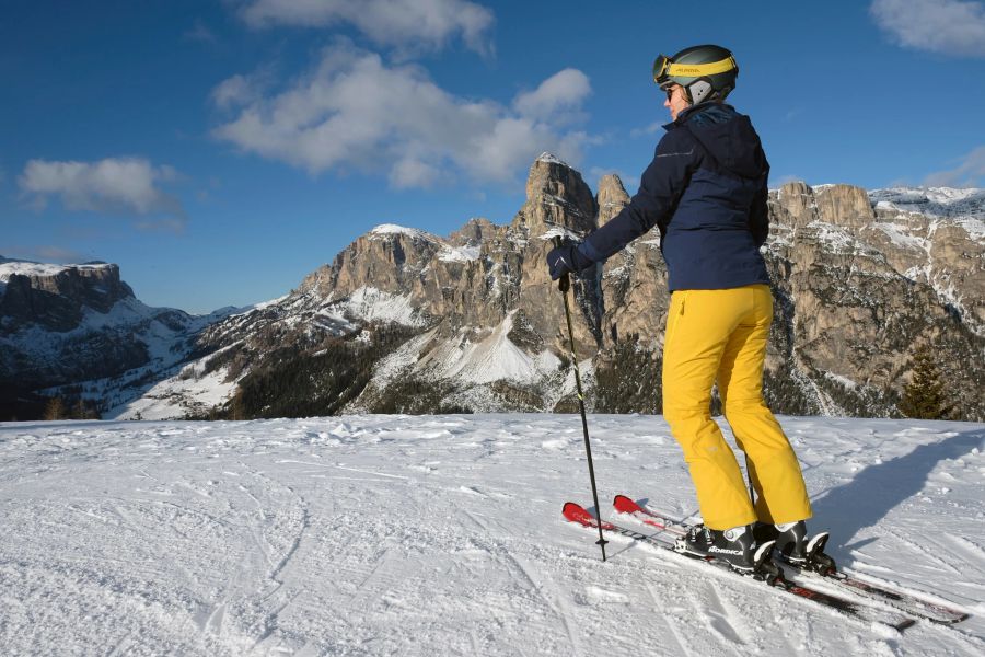 Ski Person Aussicht Panorama Berge