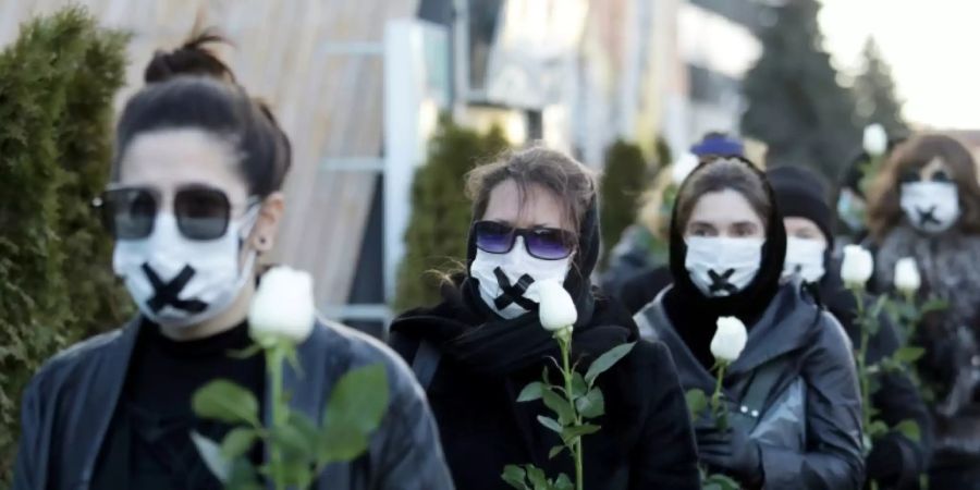 Demonstrantinnen in Minsk Anfang März