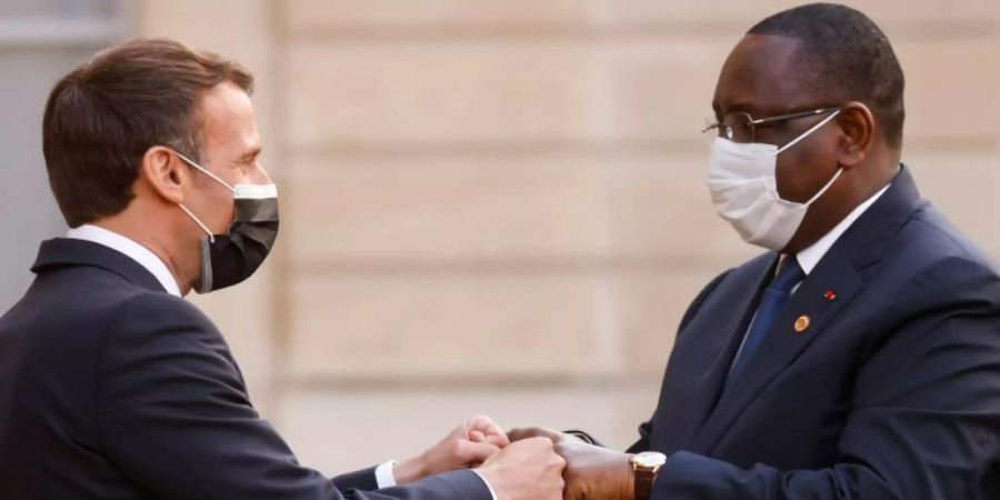 Macron mit dem senegalesischen Präsidenten Macky Sall