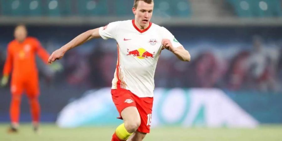 Lukas Klostermann absolviert sein 100. Bundesligaspiel für Leipzig. Foto: Jan Woitas/dpa-Zentralbild/dpa