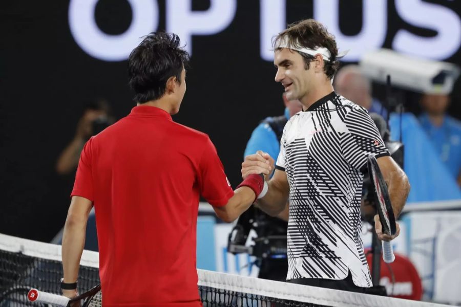 Roger Federer (r.) und Kei Nishikori (l.) haben bisher elfmal gegeneinander gespielt.