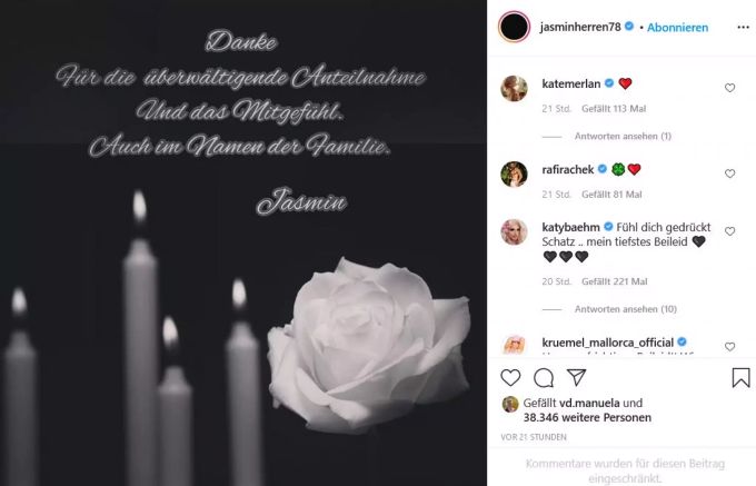 Jasmin Herren zeigt sich dankbar für die Unterstützung der Fans. jasmin herren willi herren