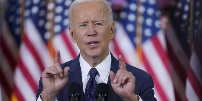 US-Präsident Joe Biden hält eine Rede über Infrastrukturausgaben. Foto: Evan Vucci/AP/dpa US-Präsident Joe Biden hält eine Rede über Infrastrukturausgaben. Foto: Evan Vucci/AP/dpa