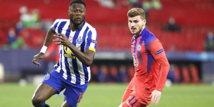 Wurde bei Chelseas Sieg gegen Porto zusammen mit Kai Havertz ausgewechselt: Timo Werner (r). Foto: Angel Fernandez/AP/dpa