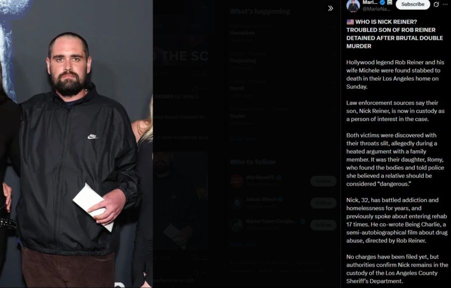 Nick Reiner gilt als Hauptverdächtiger im Mordfall seiner Eltern.