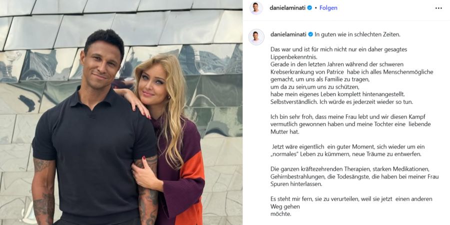 Das gleiche Bild, fast der gleiche Text – aber doch nicht ganz: Nach der Welle negativer Kommentare hat Daniel Aminati seinen Post angepasst.