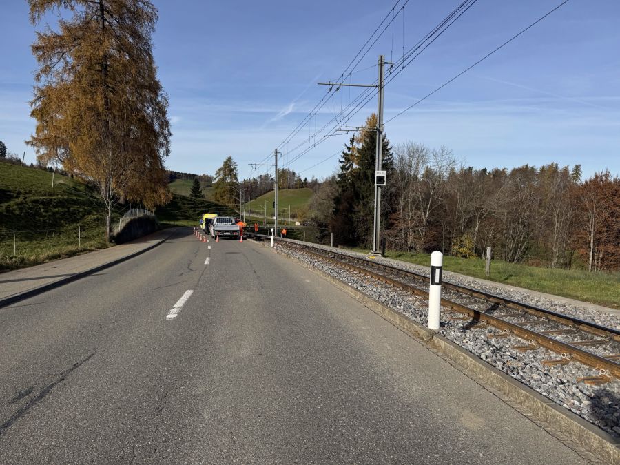 Die Unfallstelle, wo der Autofahrer verunfallte.