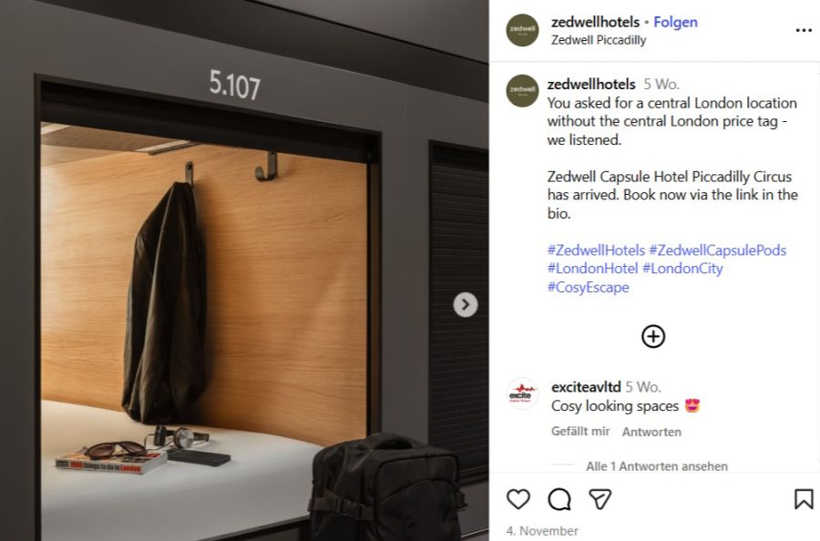 Kapselhotel in London