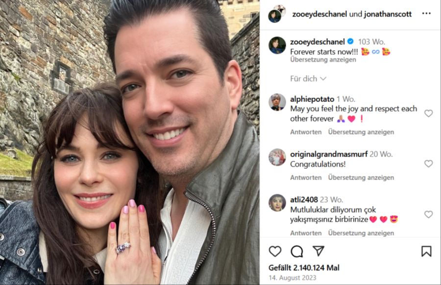 zooey hochzeit
