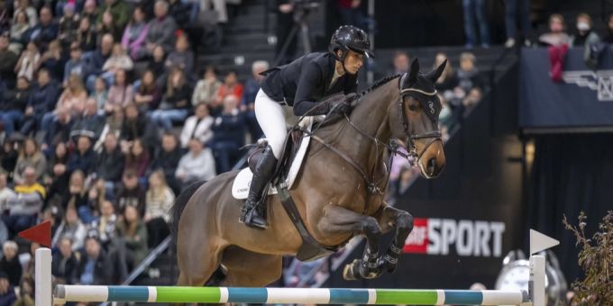 Janika Sprunger und Orelie im Januar in Basel. Janika Sprunger CSIO St. Gallen