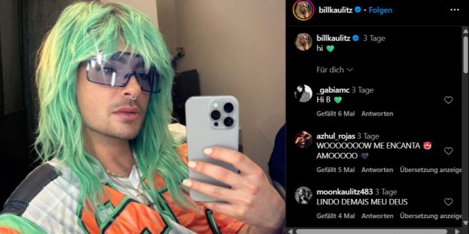 Bill Kaulitz zeigt Mut zur Farbe. Bill Kaulitz