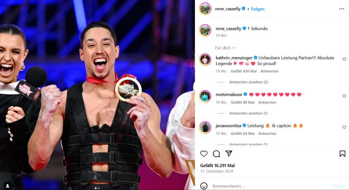 Casselly gewann auch «Ninja Warrior Germany». let's dance