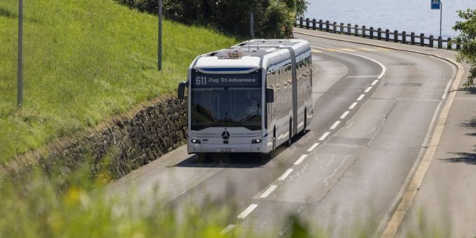 Ein Bus der Zugerland Verkehrsbetriebe. (Symbolbild) zug öv