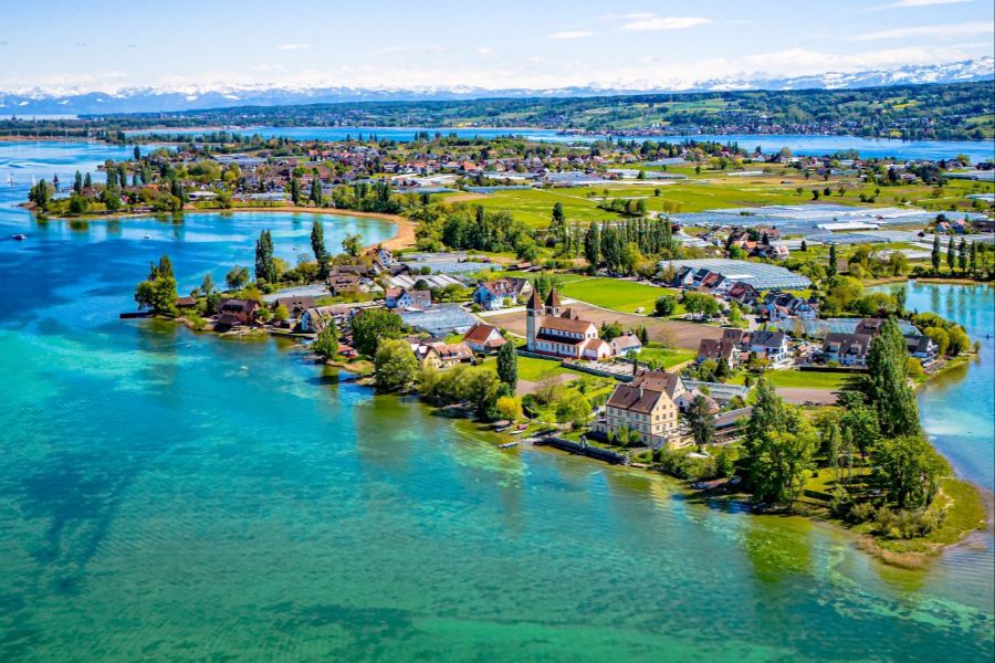 Insel Wasser Panorama Vogelperspektive