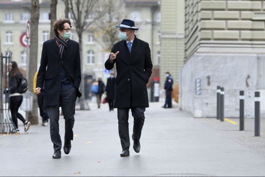 Peter Lauener (l.) mit seinem damaligen Chef Alain Berset.
