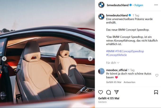 Ein Blick ins Innere des neuen BMW Concept Speedtop. bmw