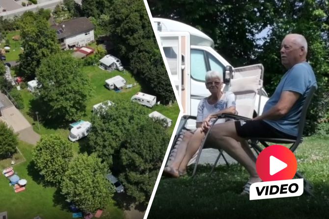 Paar Senioren Schaffhausen Camping