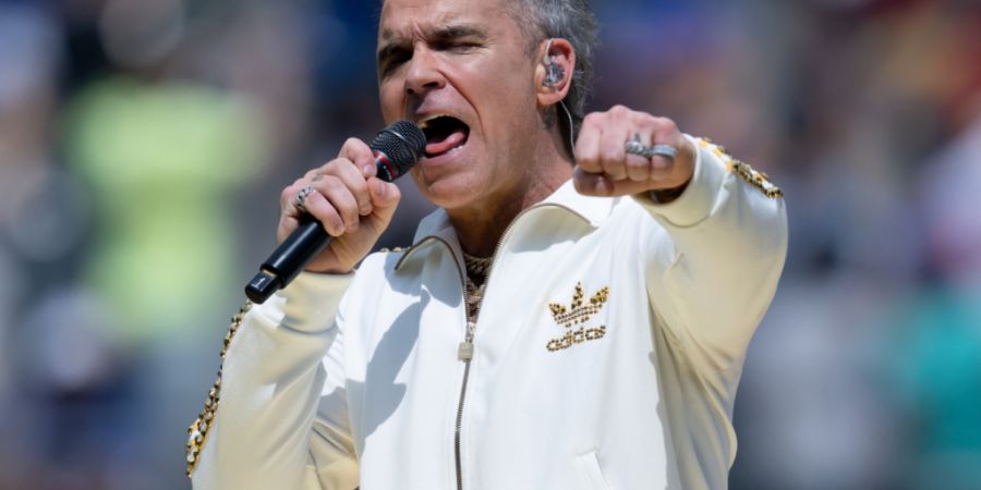 ARCHIV - Robbie Williams bei einem Auftritt in den USA. Foto: Sven Hoppe/dpa/Archivbild