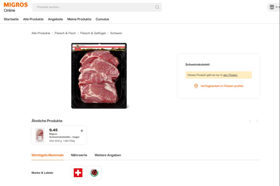 ... als ein vergleichbares Stück Fleisch.