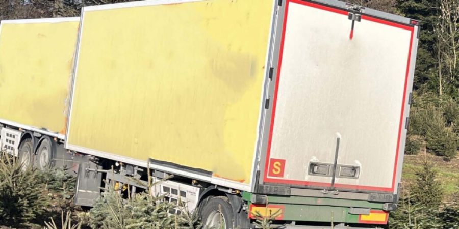 Der Anhänger fuhr am Montagmittag in Schongau LU in eine Baumschule.