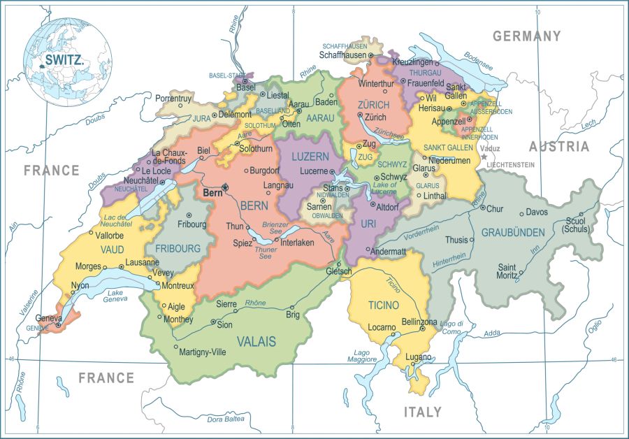 Der Kantönligeist ist in der Schweiz weit verbreitet.