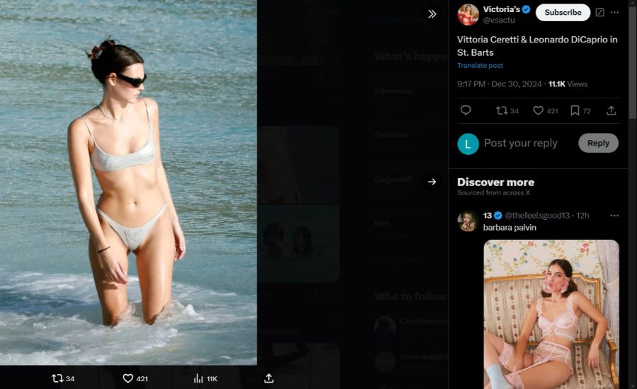 Das italienische Model begeistert mit ihrem knappen Bikini-Look.