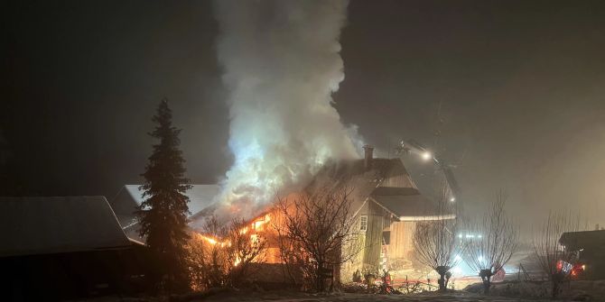 Brand von Bauernhaus.