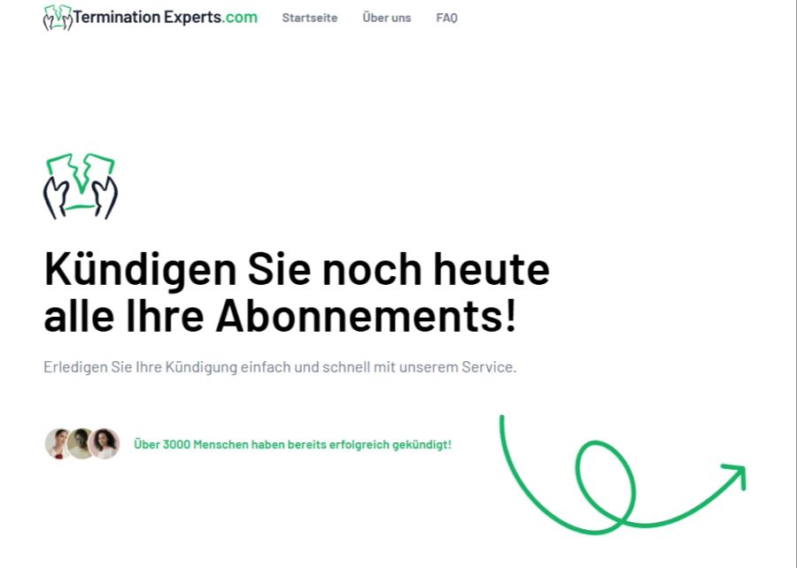 «Terminationexperts.com» bietet Kündigungen für verschiedenste Dienste an. Jedoch muss man dafür zahlen.