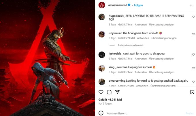 «Assassin's Creed Shadows» wird für PC, MacOS, PlayStation 5, Xbox Series X/S, Amazon Luna, Epic Games und Ubisoft Connect veröffentlicht. assassin's creed shadows